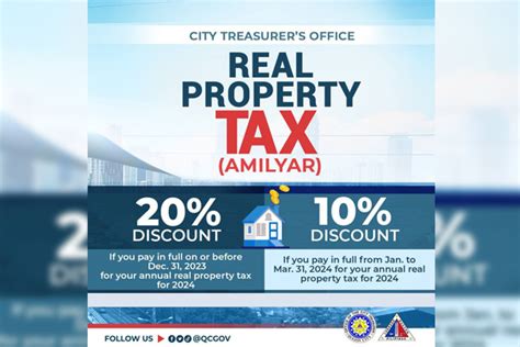 quezon city real property tax discount 2024|Early Payment Offers Discounts on Quezon City's Real Property Tax.